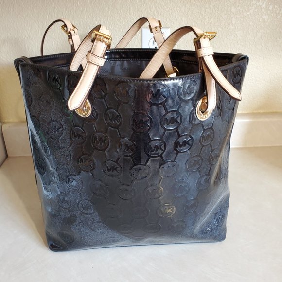 Like New Michael Kors Black Leather Tote Bag Purse M